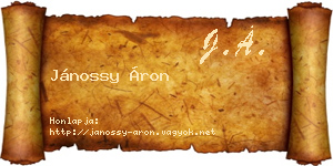 Jánossy Áron névjegykártya